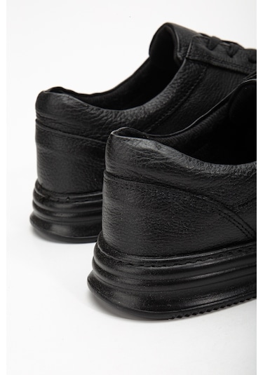 Garantili D563 Günlük Ortopedik Hakiki Deri Erkek Ayakkabı Siyah