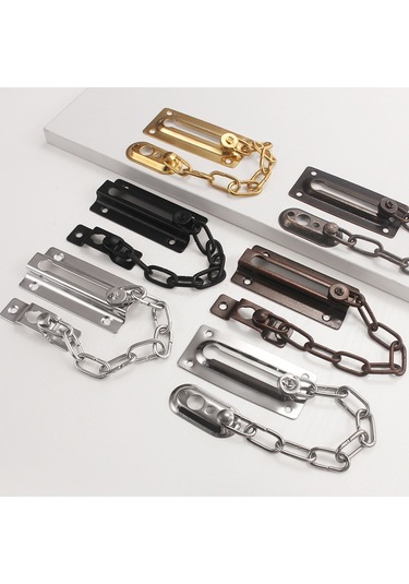 Sones Güvenlik Kapı Zinciri Hırsızlığa Karşı Ev Kapı Sürgü Mandalı Pencere Zincir Kilidi, Stil: Kare Gümüş