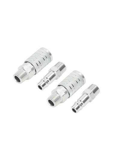 Symbee 1/2 İnç Npt Akışlı Pnömatik Hortum Bağlantısı 4 Adet - 300psı Hızlı Takma Çıkarma Erkek Dişi Konnektör Seti