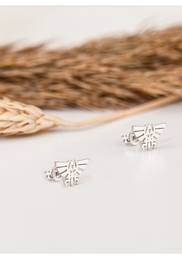 Dkmn Gümüş 925 Ayar Gümüş Zelda Logolu Küpe