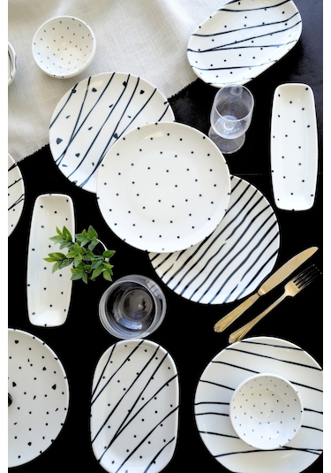 Tabak Evi Porselen Dash Kahvaltı Takımı 6 Kişilik 14 Parça Tvl14kahprs1103 Çok Renkli