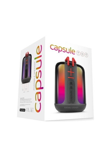 Powerway Capsule Taşınabilir Bluetooth Hoparlör Ses Bombası Yüksek Ses Gücü Sese Duyarlı Led Işık