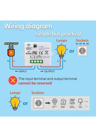 Padalink Kablosuz Akıllı Elektrik Anahtarı, Uzak Kumanda İle İki Yerden Kontrol, 1 Adet 3lü Panel + 3 Adet Alıcı 4lü Set