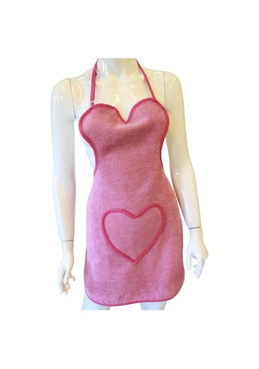 Kalp Detaylı Mutfak Önlüğü Ayarlanabilir Askılı