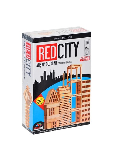 Redka -Kumtoys Redka Redcity Ahşap Yapı Blokları