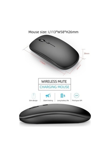 Tongxida M90 2,4 Ghz Super İnce Sessiz Kablosuz Mouse, 2 Modlu, Hızlı Kullanıcı M-90