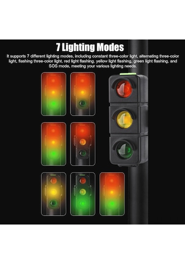 Hombey Mountain Bisiklet Arka Feneri Usb Şarjlı 7 Işıklı Modlu 3 Renk Ledli Siyah Su Geçirmez Bisiklet Güvenlik Lambası Dahili Li-poly Batarya Siyah