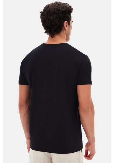 Ds Damat Regular Fit Siyah Düz Nakışlı %100 Pamuk T-shirt 4hc140632006m Siyah