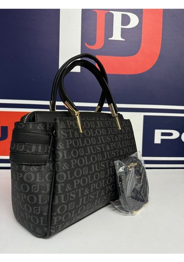Just Polo Kadın Siyah Monogram El Ve Omuz Çantası Yeni Sezon 2201mh