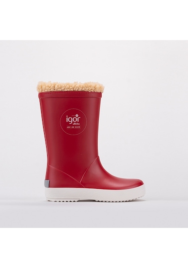Igor Splash Nautico Borreguito Çocuk Kırmızı Çizme Düz W10207 Kırmızı