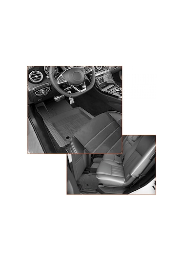 Carub 4d Havuzlu Paspas Platinyum Siyah 5 Parça Br5009001
