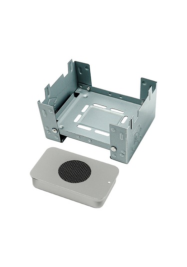 Kosona Stainless Steel Mini Alkol Ocağı Seti: Tasarrufcu Adet 2.1 Küçük Adalar Ofeni + Katlanabilir Isıtıcı Gümüş