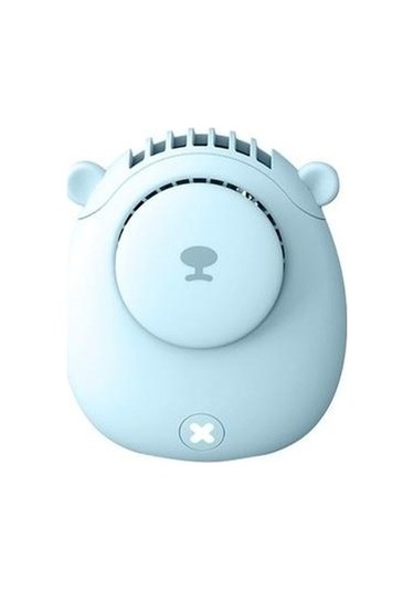 Taşınabilir Boyun Fan Sevimli Ayı Açık Seyahat Elbisesi Bel Olabilir Hung Küçük Fan Ayarlanabilir 2 Hız Minifan G41 Dbs4mh Mavi