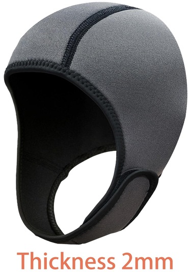 Suntek Scuba Diving Hood 2mm Neopren Dalış Wetsuit Sörf Gri Gri