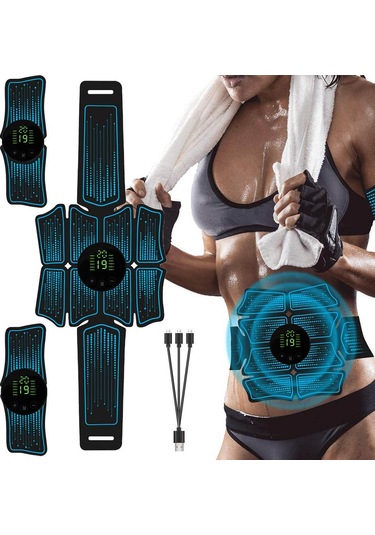 Teltree Karın Kası Geliştirme Kemeri - 4 Parça Masajlı Fitness Seti Çok Renkli