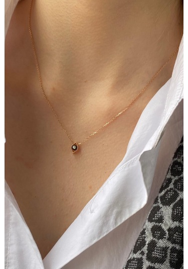 Zümrüt Sarraf 8 Ayar Altın 0.03 Ct Tek Göz Elmas Kolye