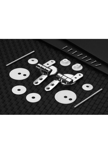 Konesam Banyo Çinko Allyuminyum Tuvalet Kapağı Menteşeleri, Vida Parçaları İle Tam Set Tuvalet Aksesuarı GÜMÜŞ