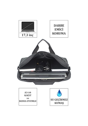 Case Club 17,3 inç Laptop Evrak Çantası Darbe Emici Koruma