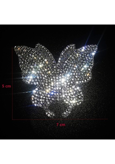 3 Adet Bling Kelebek Kristal Yapay Elmas Araba Çıkartması Çok Renkli