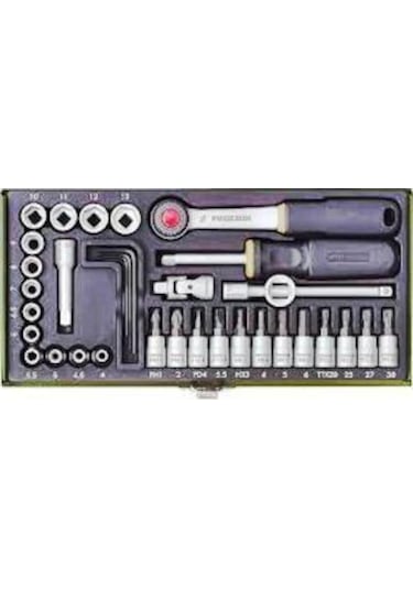 Proxxon 23080 1/4" Cırcır Kollu 36 Parçalı Lokma + Bits Set