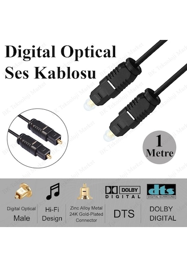 1 Metre Digital Optik Toslink Fiber Ses Kablosu Od22