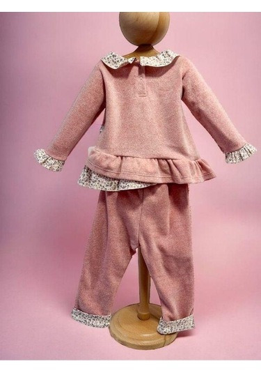 Kız Bebek Çiçek Desenli 2 Li Takım-15268 Pembe