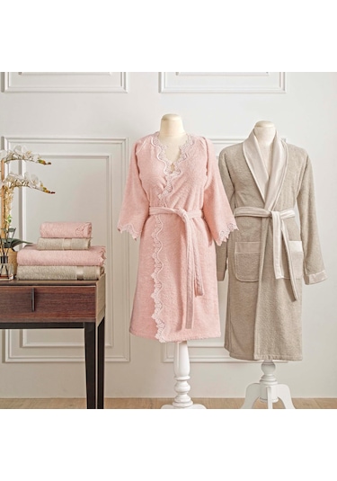 Taç Love Pamuk Aile Seti Somon Cappucino 000000001500216631 Somon