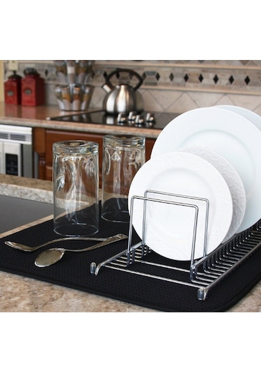 Hangfox Siyah Mikrofiber Yemek Masası Pedleri - Sulama Ve Kurutma Fonksiyonu İle Dayanıklı Ev Gereci Siyah