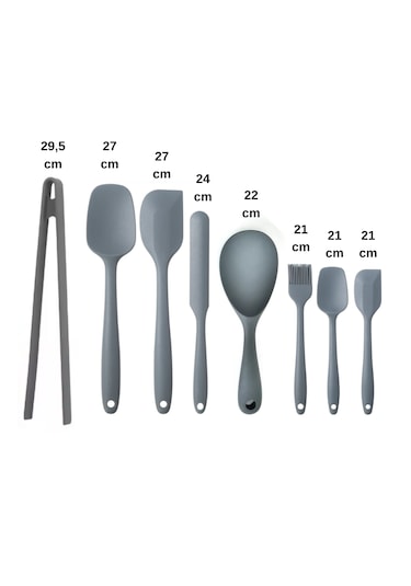8 Parça Takım Yanmaz Yapışmaz Mutfak Pasta Silikon Yumurta Fırças
