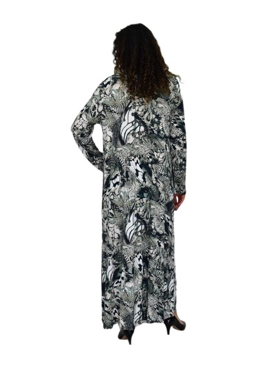 Kadın Uzun Kol Likralı Viskon Elbise Bgl-st04673 Yeşil