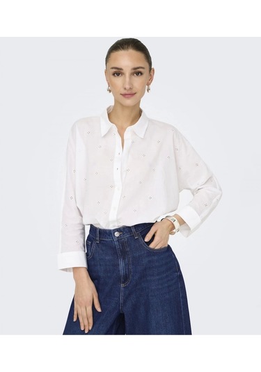 Only 15344769 Kadin Gomlek - Beyaz Beyaz
