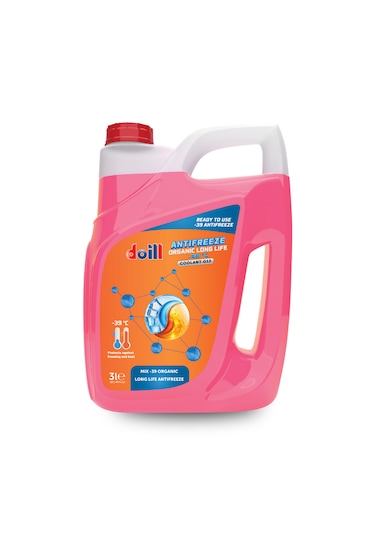 Doill -39 / -40 Derece Hazır Karışım 3 Litre Organik Kırmızı Antifriz - G12