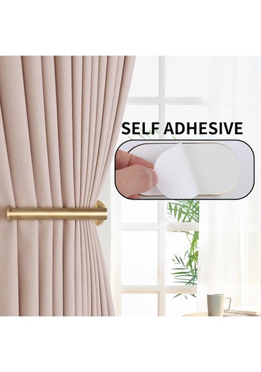 Tenfowee 4'lü Metal Perde Kancaları Seti - Zırtopu Olmadan Duvar Montajlı, Güçlü Yapışkanlı, Farklı Perde Türlerine Uygun Altın