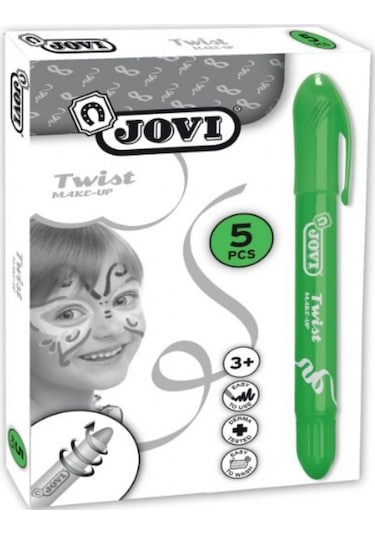 Jovi Twist Stick 5'li Yeşil Yüz Boyama Kalemi