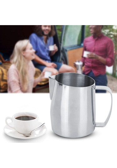 400ml Süt Köpürtücü, Metal Köpüren Bardak Paslanmaz Çelik Süt Buharlı Pot Kahve Latte Köpürtücü Kahve Barı Barista Araçları