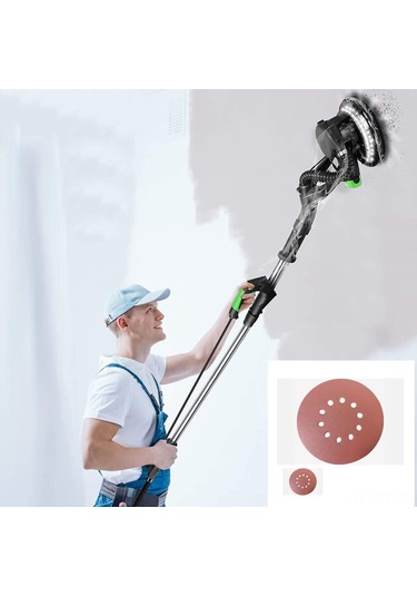 Skycity Duvar Zımparalama Makinesi İçin 9 İnç 10 Delikli 225mm Floklu Zımpara Diski Seti - P60/p80/p120/p150/p240/p320 Tanelekleri 30 Adet