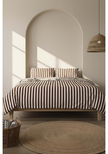 My Sleep Cinnamon Çift Kişilik %100 Pamuklu Nevresim Seti - 4 Parça Çeyiz Seti Çok Renkli