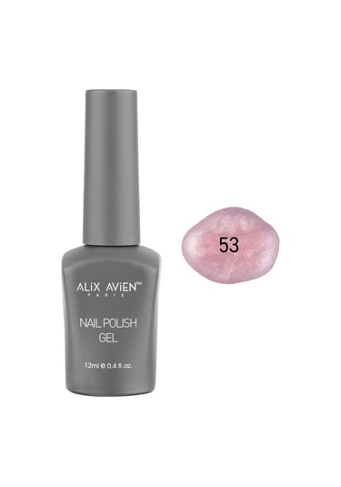 Alix Avien Işıltılı Açık Pembe Kalıcı Oje 53-yoğun Renk Veren Jel Oje 12 Ml-nail Uv Gel Polish 53