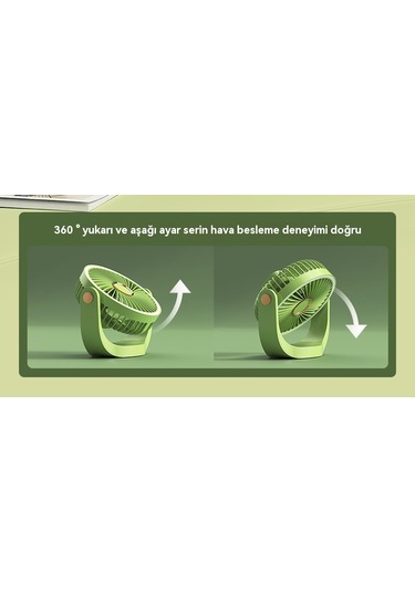 Aurora Fan Gece Lambasık Lipsi Fan Ofis Masaüstü Usb Şarjı Beyaz