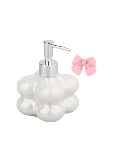 Suntek Duş Şampuanı Beyaz Için Seramik El Sabunu Dispenseri Beyaz