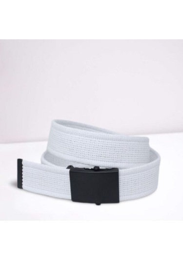 Unisex Siyah Tokalı Kolon Kemeri 4cm Beyaz Beyaz