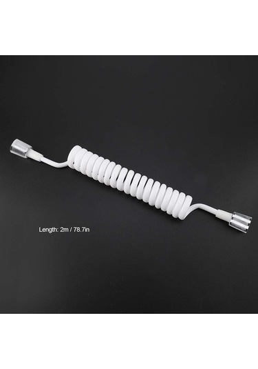 Ulzyvf Yaylı Teleskopik Patlamaya Dayanıklı Hortumu, Esnek Duş Hortumu, Beyaz Renkli Teleskopik Duş Lj Beyaz