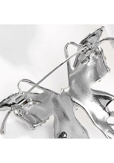 Rhinestone Sıvı Devlet Kelebekler Broş Zarif Hırka Ceket Takım Elbise Yaka Pin Takı Gümüş