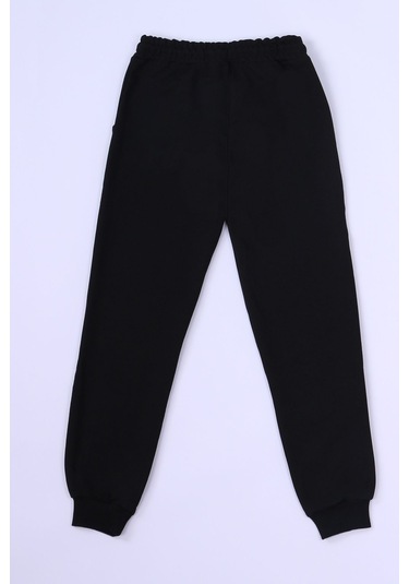 Çocuk Unisex Okul Eşofman Altı Ribanalı C8 Siyah