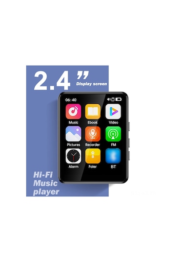 Kangvka Bluetooth 5.3 Dokunmatik Ekran Mp3 Mp4 Çalar, Dahili Hoparlör Ve Tf Kart Desteği İle Müzik, Video Ve E-kitap Keyfi