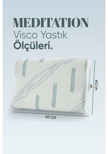 Visko Tek Taraflı Boyun Destek Yastığı - Meditation Boyun Düzleşmesi İçin Visco Yastık Beyaz