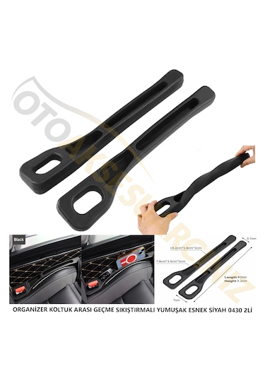 Mefsa Koltuk Arası Organizer Geçme Koltuk Boşluğu Düzenleyici 2li Siyah Siyah