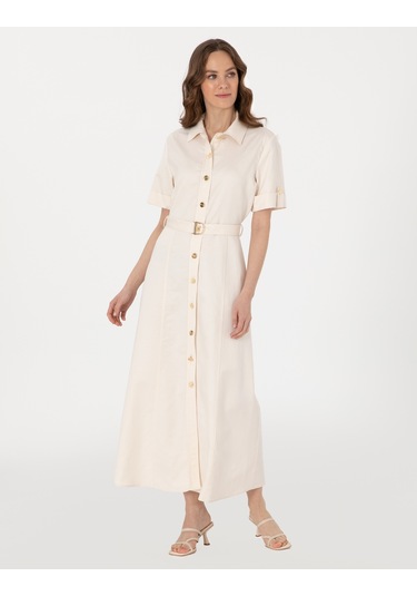 Pierre Cardin Kadın Ekru Elbise Dokuma 50301025-vr019 Ekru