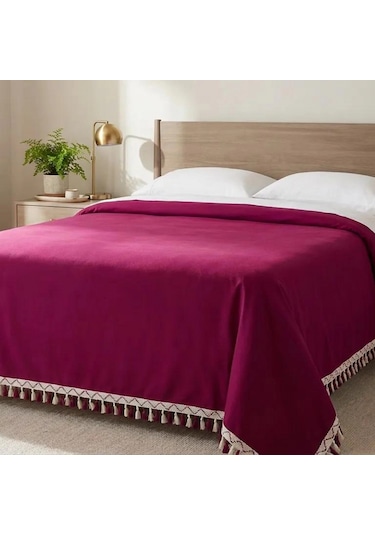 Çift Kişilik Yatak Örtüsü 200 X 230 Cm - Bordo Bordo