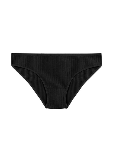 Kadın 3'lü Ajur Slip 11058 Siyah - Mavi